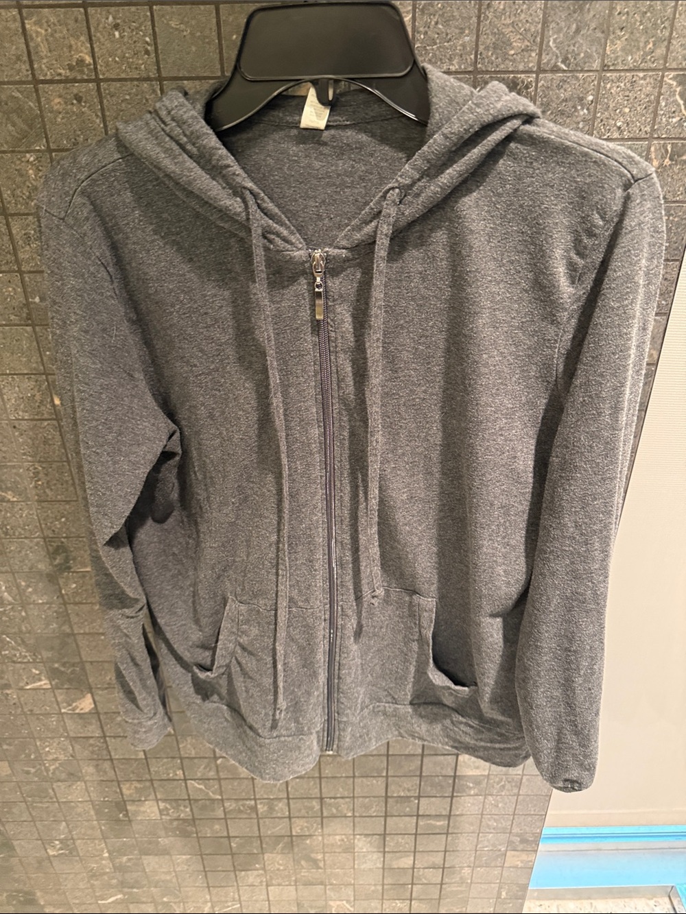 Sofra Gray Full-Zip Hooded Sweatshirt